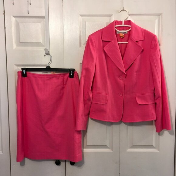 Tahari Fuchsia Pink Skirt Suit Sz 12 - Picture 2 of 10